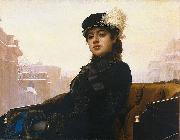 Ivan Kramskoi Portrait of an unknown woman, oil painting on canvas
